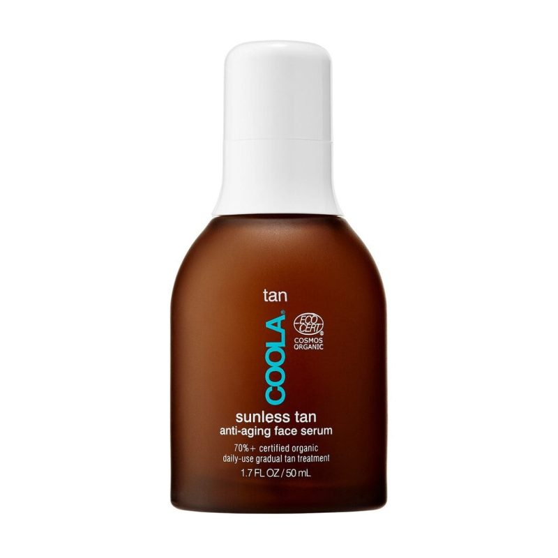 coola sunless tan anti aging self tanner face serum with hyaluronic acid